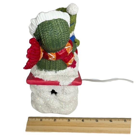 Snowman Sledding NIGHT LIGHT Winter Holiday Lamp International Bazaar Christmas - Picture 8 of 12